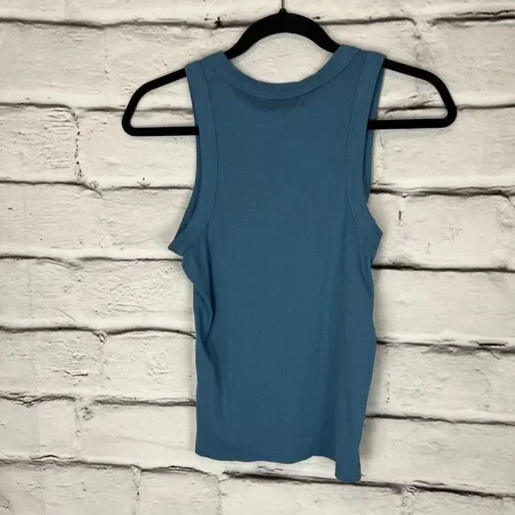 Madewell Women's Sleeveless Ribbed Tank Top Blue Size M - Picture 6 of 8